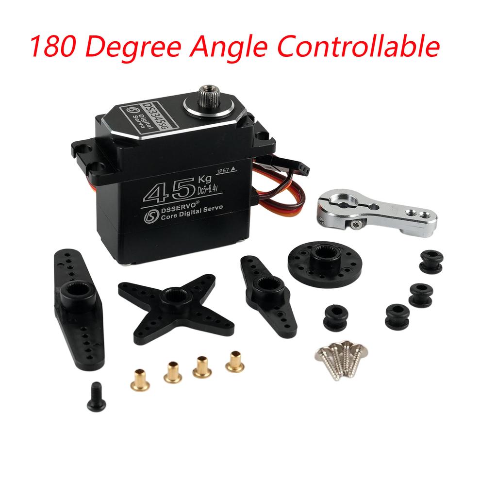 DSservo DS3345 45KG Aluminum Alloy Case IP67 Waterproof Core Digital Metal Gear Servos for 1/8 1/10 RC Crawler Car Boat Truck