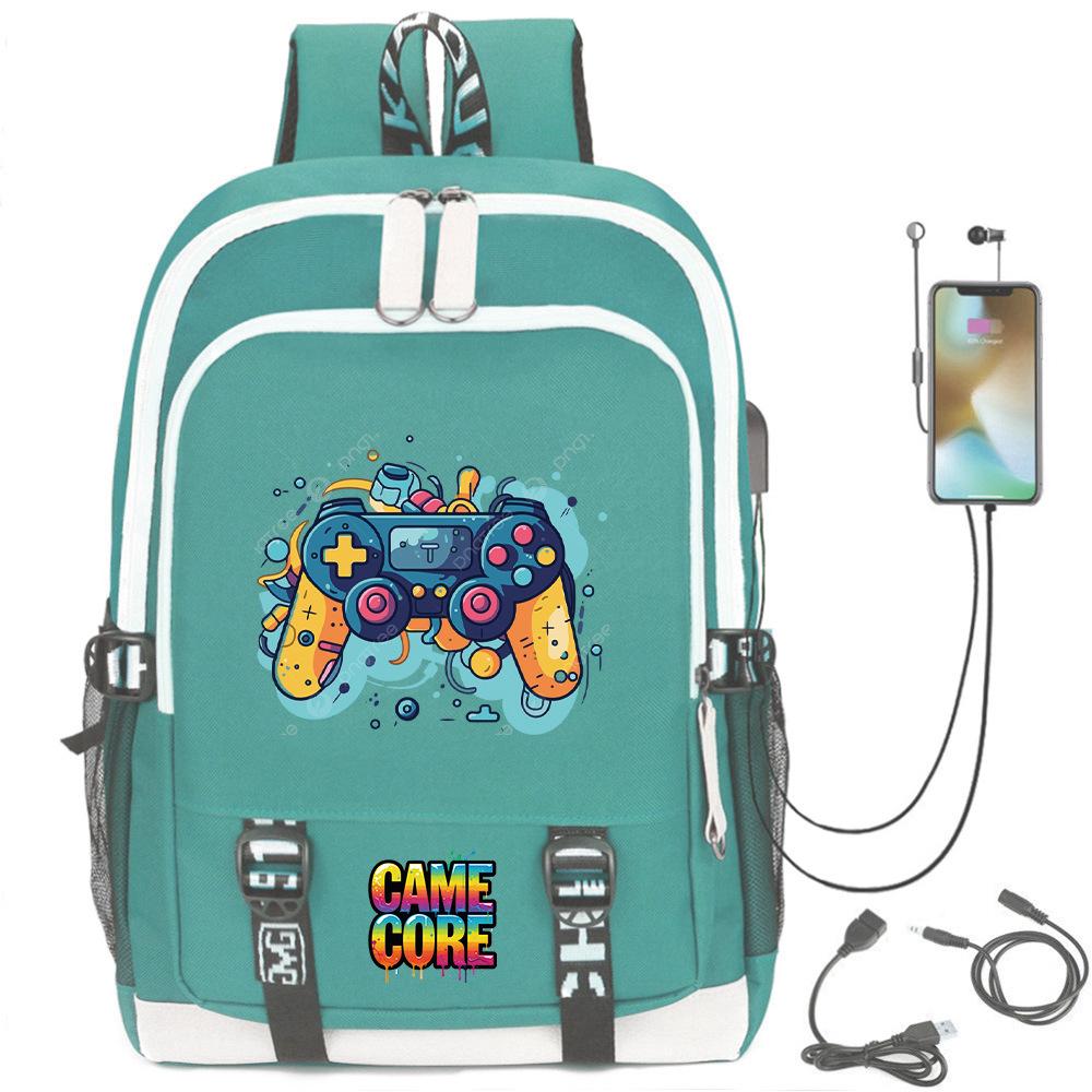 Digital Printing Gamepad Pattern Backpack Cartoon Elementary School Bag Large Capacity Usb Backpack