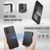For Samsung Galaxy A14 4G/Galaxy M44 5G/Galaxy A14 5G Magnetic Case JEEHOOD J10 Leather Back Phone Cover with Detachable Card Holder Kickstand