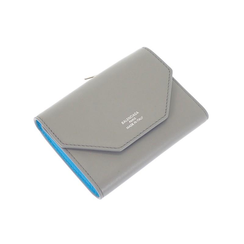 BALENCIAGA  7861732AABX1164 Tri-fold wallet gray/blue Calfskin Women