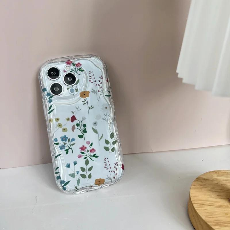 Phone Case For Google Pixel 10 7 8 9 Pro XL 8A Fashion Flower Silicone Wavy Edge Camera Protective Ultra-thin Anti-falling Cover