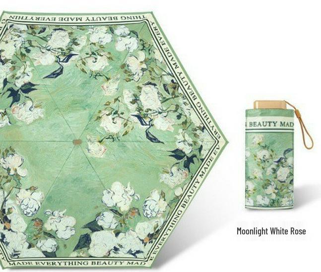 Zhi Retro Cherry Six-Fold Dual-Use Sunscreen Umbrella