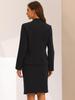Allegra K Women's Collarless Blazer and Pencil Skirt Suit Set, Black, Size M