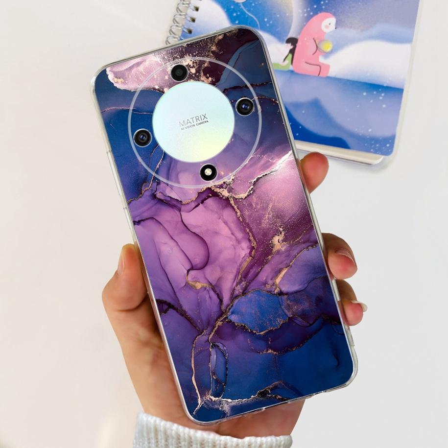 For Honor X9b 5G Case 2023 Fashion Flower Clear Silicone Soft Back Cover For Honor X9a RMO-NX1 Funda HonorX9 X 9 X 9B X 9A Coque