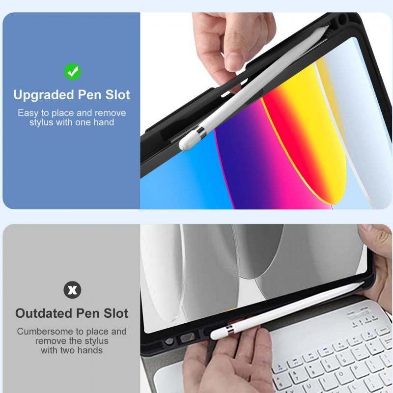 IPad Air 4/5 10.9 Inch Bluetooth Keyboard Case With Pen Slot TPU Cover Stand Sleep Function Anti-Shock