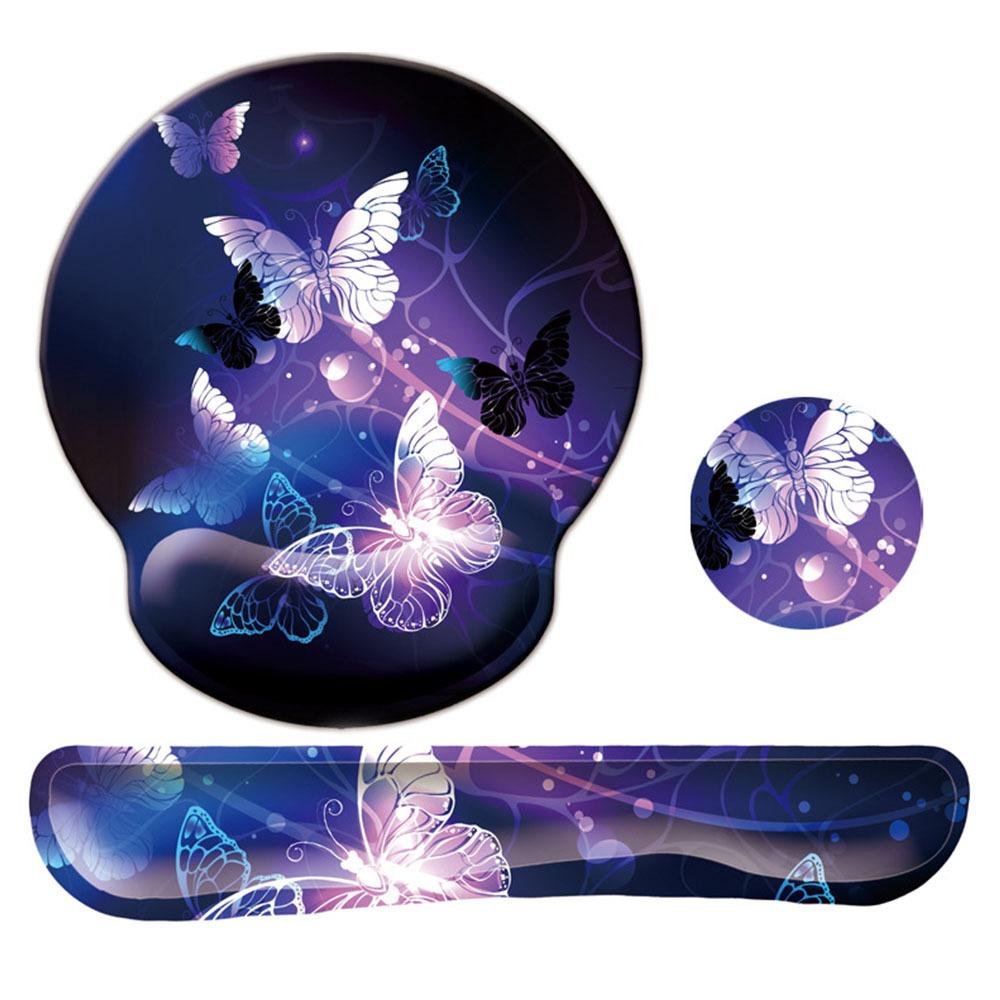 3Pcs/Set Soft Mouse Wrist Support Pad Non-Slip Base Keyboard Hand Cushion Desktop Accessories