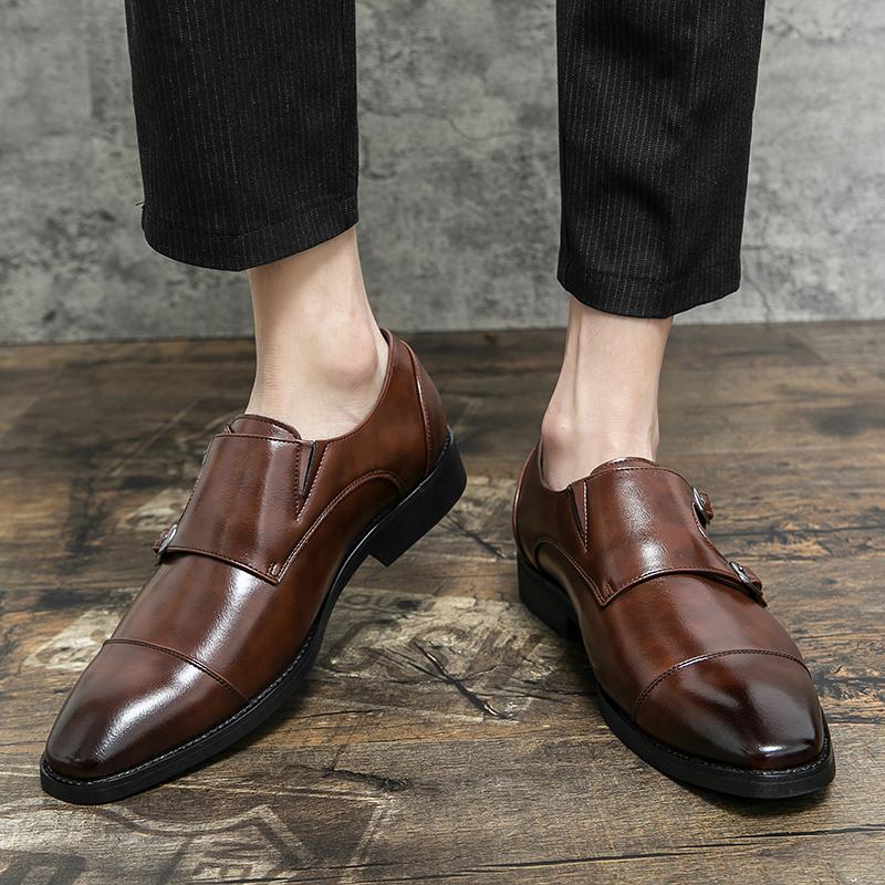 Fashion Business Men's Leather Shoes Classic Gentleman Fashion Minimalist Style  Leisure Party Formal Office Groom's Wedding Shoes Hot
