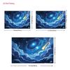 2D Blue Galaxy Cloud Backdrop Oil Painting Style Starry Meteor Photo Background