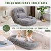 Human Dog Bed, Lazy Sofa, 5-level Adjustable, Gaming Chair, Living Room, Suitable for Gaming, Meditation, Relaxation, Plush Fabric, Light Grey
