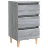 VidaXL Table de chevet avec pieds en bois Sonoma gris 40x35x69 cm 813136