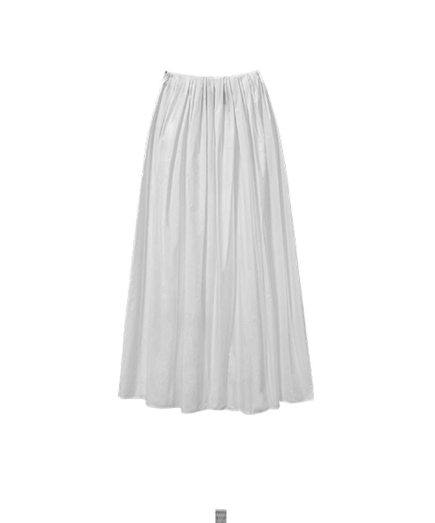 Meuameu Pleated Slit Skirt