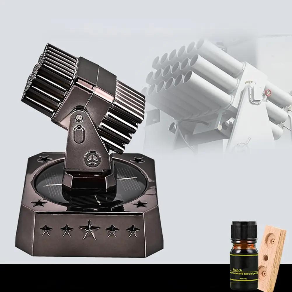 Vehicle mounted anti aircraft gun ornament Solar rotating roof Car perfume cannon car Silent decorations rotary roof motor S7B5