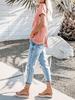 New Women's V-Neck Short Sleeve Loose Pocket T-shirt for Spring/Summer - Europe & America Style