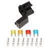 Universal 4 Way Blade Fuse Holder Box With Spade Terminals And Fuse For Truck, RV, Boat, Trailer