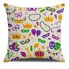 Carnival Skull Glasses Crown Pattern Printed Square Pillowslip Soft  Blend Cushion Cover Pillowcase Living Room Home Decor