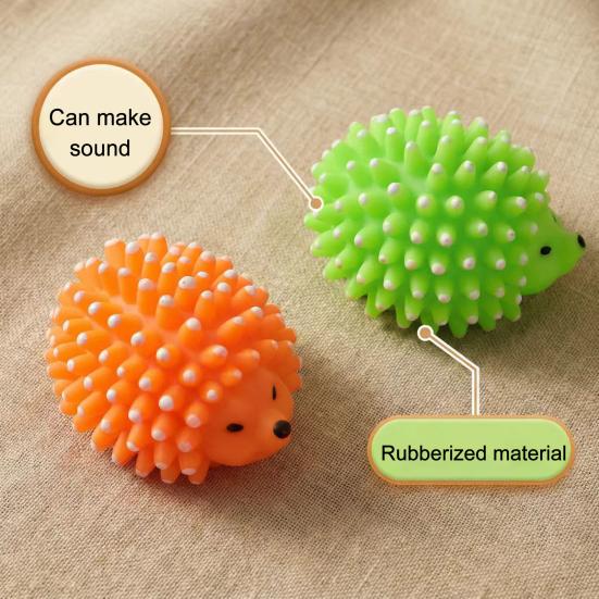 Yousheng Interactive Dog Chew Toy Hedgehog Shape Squeaky Dog Chew Toy Spiky Teeth Cleaning Toy Bite-Resistant for Aggressive Chewers