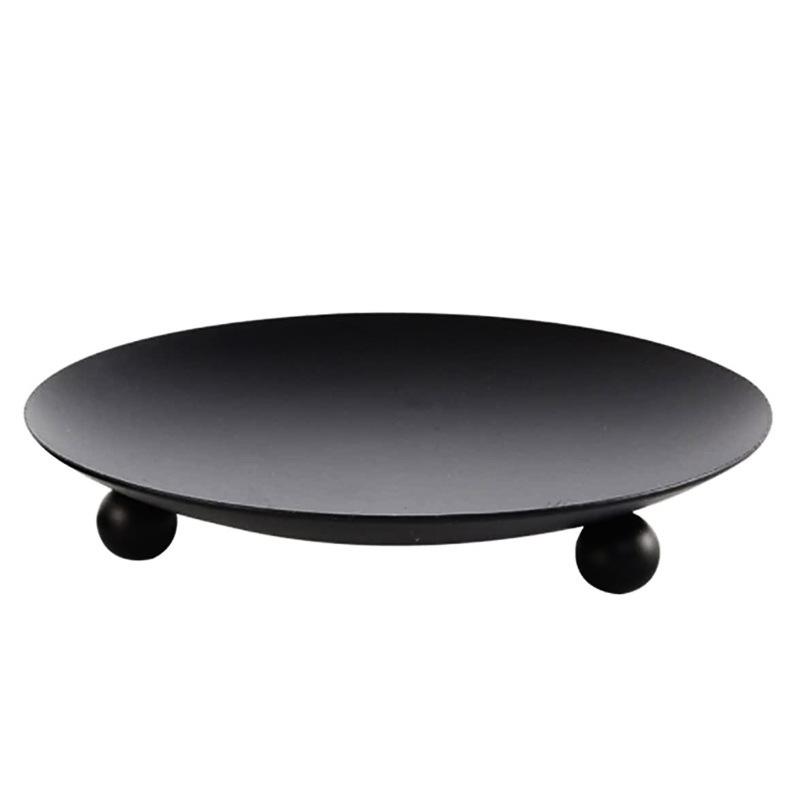 Järn Svart Guld Ljusstaksbricka Bas Bröllopsfest Högtid Bankett Dekorativ Ljusstake Konst Gåva Kopp Ljus Tillbehör