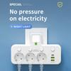 EU-Steckdosenleiste 4 Steckplätze Mehrfachstecker Wand-Steckdosenleiste Elektrische Steckdose 2 USB 1 Typ-C-Anschlüsse Ohne Verlängerungskabel Mit 2500W Max. Leistung