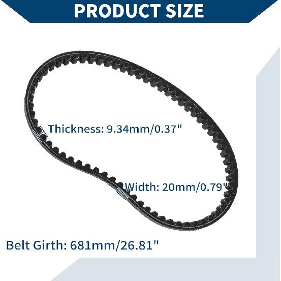 203589 Go Kart Drive Belt for KT196 Go-Kart 196cc 6.5 Hp Engines 30 Series Clutch Parts V-Belt