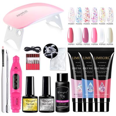 Kit de Gel poliuv para manicura, conjunto de extensiones de uñas, solución antideslizante, esmalte de Gel acrílico, herramienta artística de diseño y yemas de los dedos