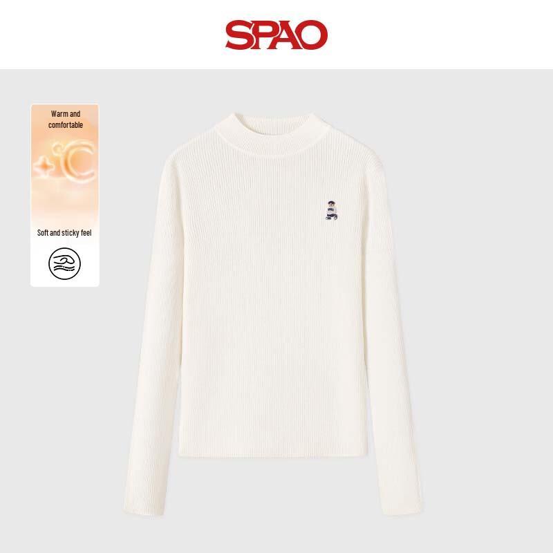 

SPAO Women s Semi-High Neck Knit Base Layer L