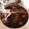 Galatasaray S Round Area Rug,Carpet Rug for Living Room Bedroom Sofa Playroom Decor,Non-slip Floor Mat