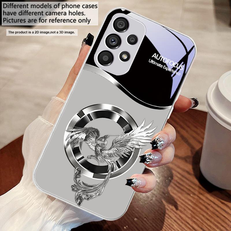 Handsome Pink Phoenix For Samsung S25 S25 Edge S25Ultra S8 9 S10 20 U ltra S21 Pro S22 Plus S23 FE S24 Ultra Glass Phone Case