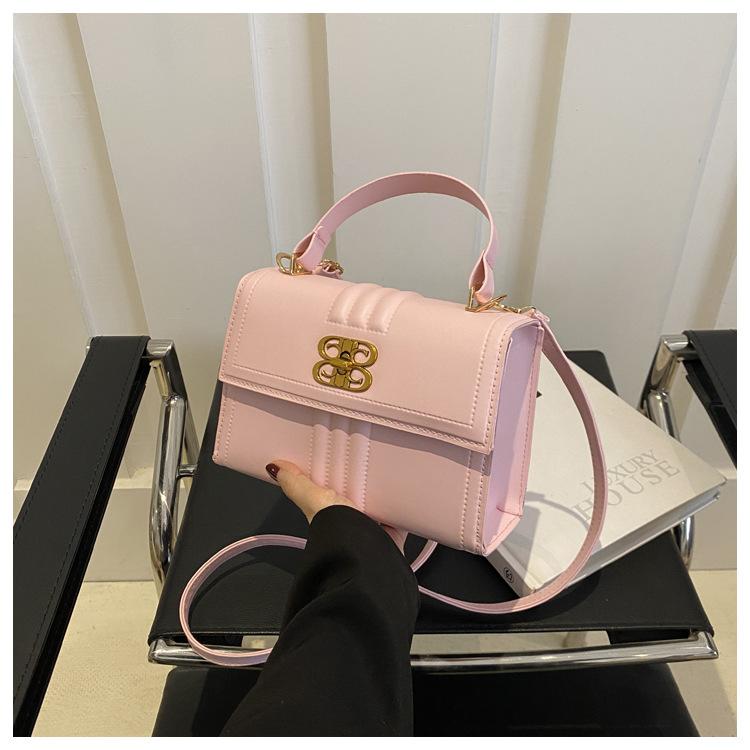 

Жіноча сумка преміум-фактури 2024 року, нова модна універсальна сумка через плече, ретро-іноземний стиль, маленька квадратна сумка рожевий