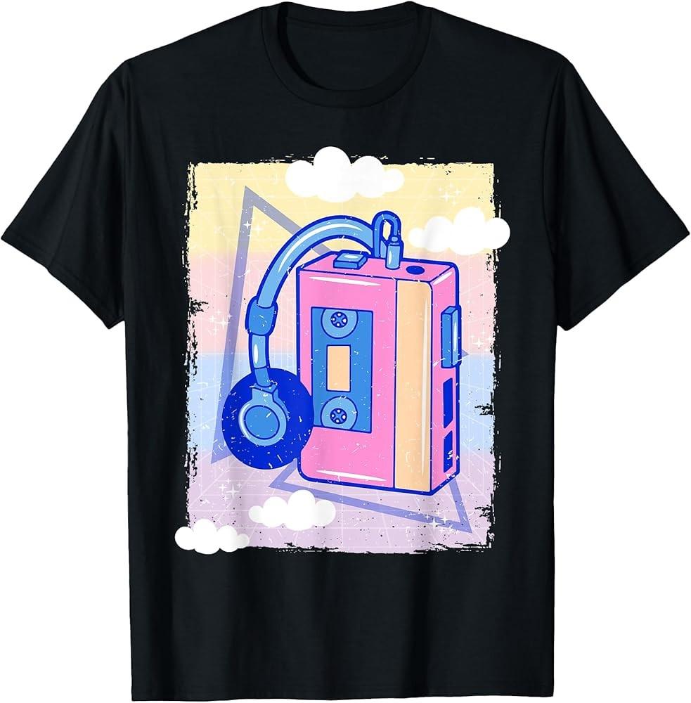 Cassette Vaporwave Tape Retro 70 s 80 s 90 s Music T-Shirt M