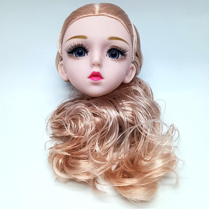 1/3 Doll's Head with 3D Simulated Eye Real Eyelashes 60cm Doll's Acssories