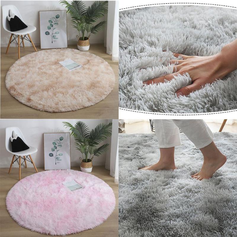 Szoba padló bolyhos szőnyeg Shaggy plüss csúszásgátló padlószőnyeg padlószőnyeg Éjjeli szőnyeg Kerek bozontos szőnyeg