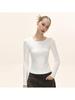 White Slim Fit Long Sleeve Crop Top - Autumn American Style