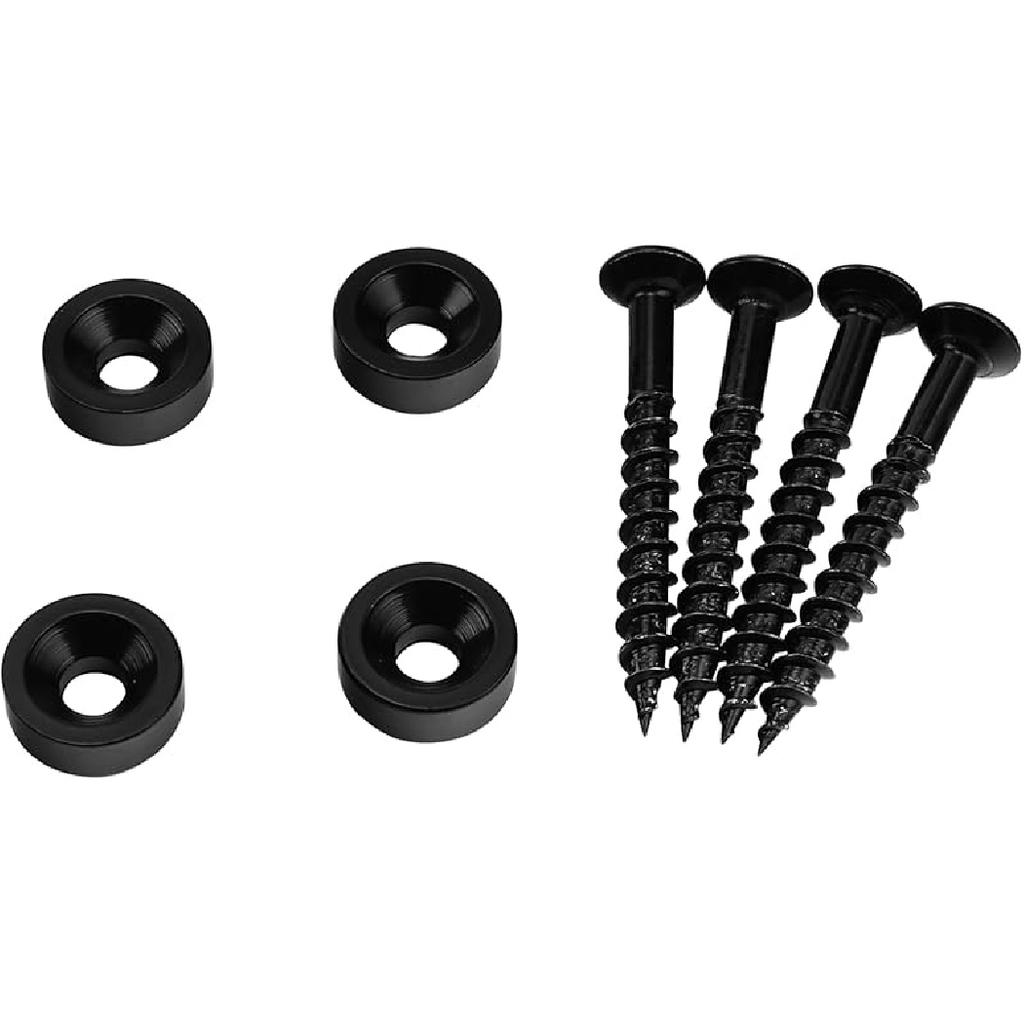 4Pcs Guitar Neck Joint Ferrules with Screws Stainless Steel Bass Joint Bushings Bolt Kit Compatible with Bolt-on Necks Electric Bass Guitar