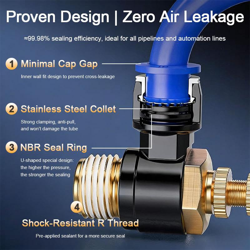 Pneumatic Quick Connect Connector SL 4 6 8 10 12mm M5 '1/8' 1/4 '3/8' 1/2 Air Speed Regulating Valve Accelerator Valve