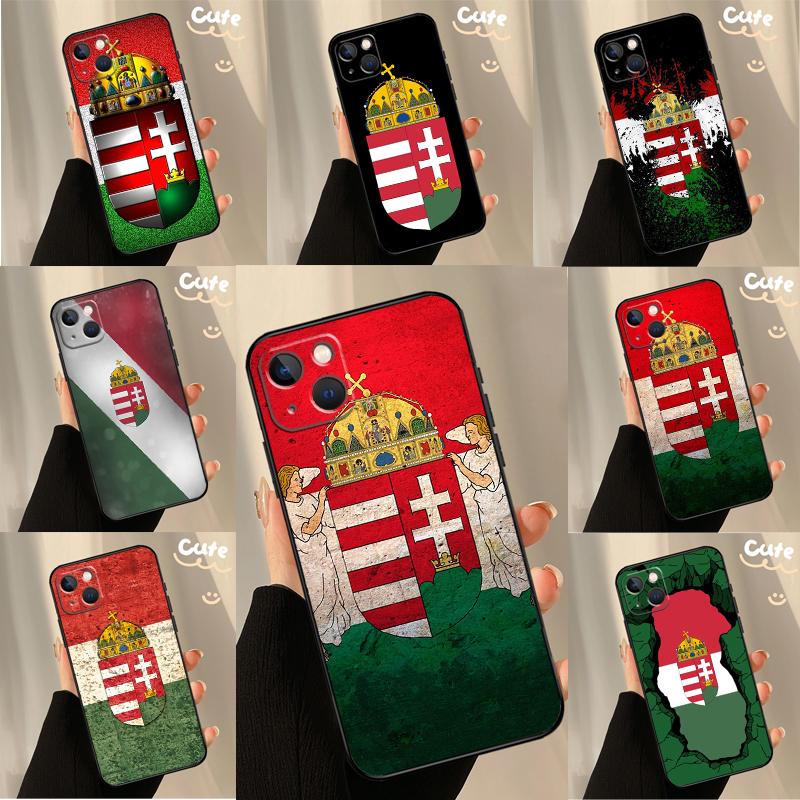 Hungary Flag Case For iPhone 13 12 11 14 15 16 Pro Max XR XS X Plus 12 13 Mini Bumper Cover Capa