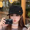 Beret female literary new retro equestrian hat wide brim show face small British painter hat