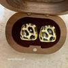 Leopard Print Metal Embossed Earrings: Chic Light Luxury Fall/Winter Accessory for Women