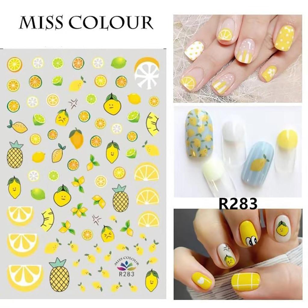 3D Nail Sticker  Water Transfer Sticker Decals Leaf Summer DIY Manicure