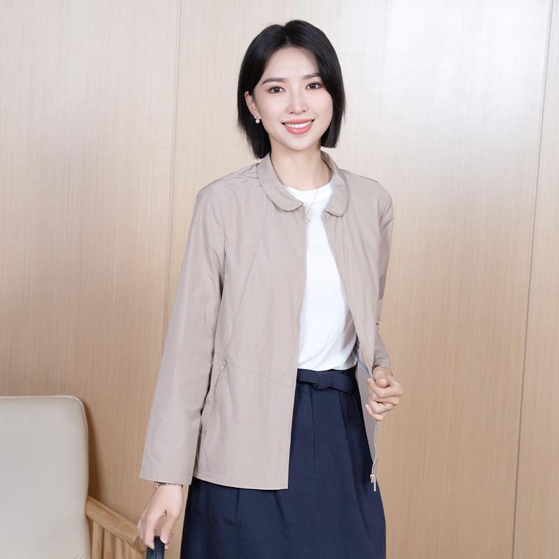 YUN Damen Herbst Casual Langarm Unifarben Hemdjacke