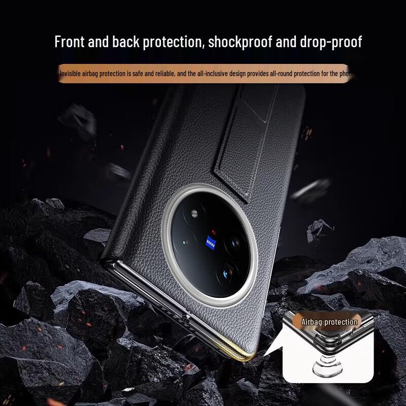 Vivo X Fold5 Flip-Hülle aus echtem Leder