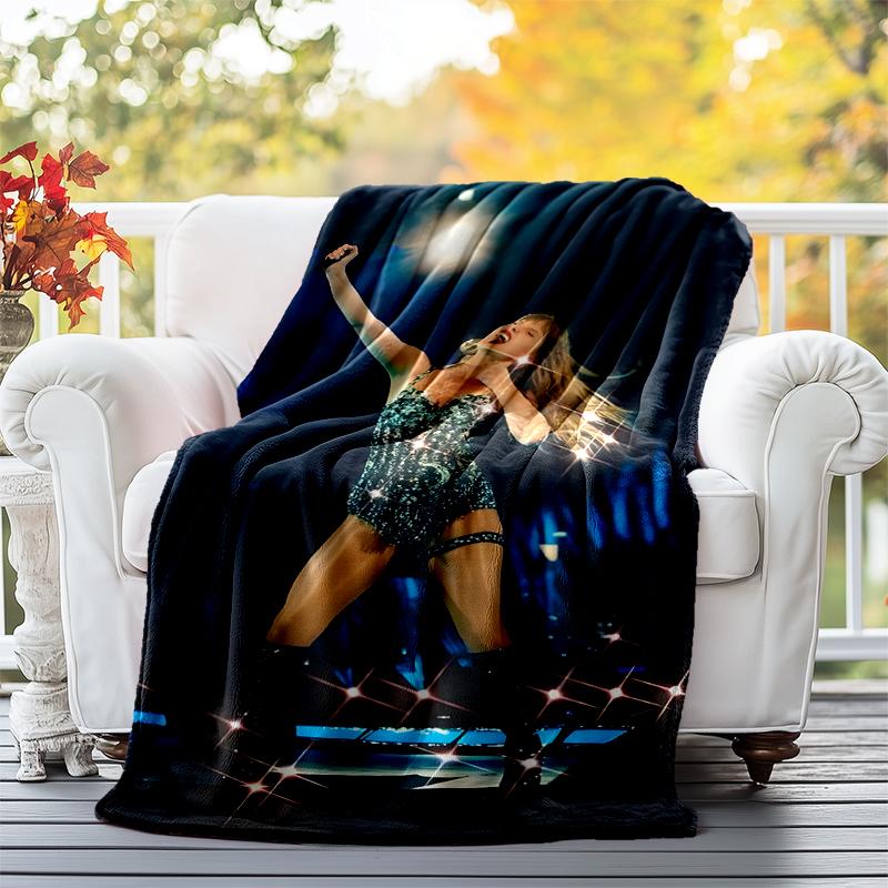 TS Fan Flannel Blanket Soft All-Season Throw, Design for Camping, Car Travel, Hiking Sofa, Bed, Office Perfect Gift for Parties