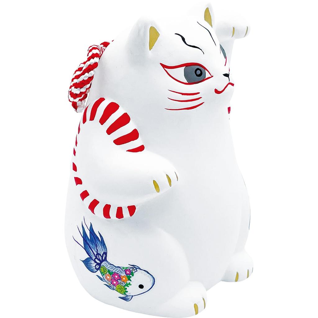 Cute Goods New Maneki Neko Piggy Bank 9 X 12 Cm Japanese Goods Japan Gift Concierge Cat Goods White Made In Japan "Kabuki Cat" Approx. San4578-1