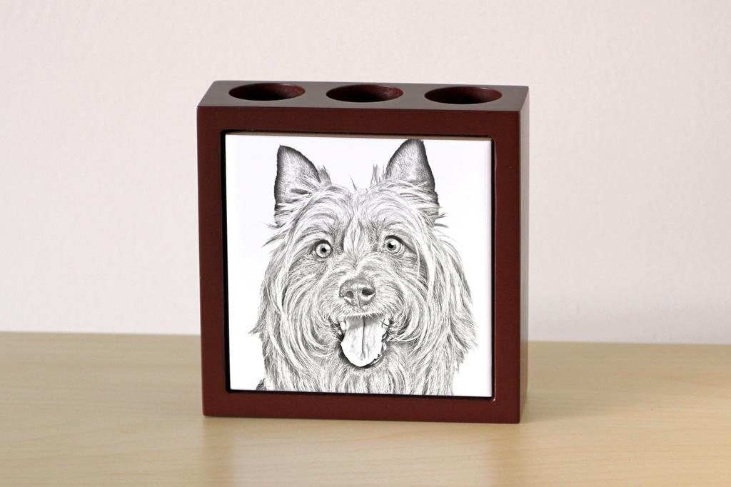 Australian Terrier, Aussie – Pen holder with a dog, desk organizer with a print | Art-Dog