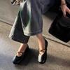 Fashion Retro Woman Shoes Round Toe Modis Female Footwear 2025 Comfortable Dress Flat Mary Janes Korean Shoes Round Toe Female Footwear