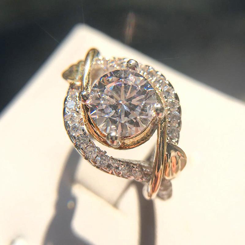 Neuer Schmuck, Acht Herzen und Acht Pfeile, Zirkon-Gold-Gruppe, Diamantfarb-Erhaltungs-Blumenring