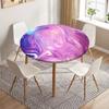 Marble Round Tablecloth Waterproof Elastic Dining Table Decoration Accessories Classic Style Home Kitchen Dining Room Decoration