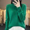 Autumn 2026 Women's Loose High Neck Wool Sweater - Long Sleeve Knitwear Base Layer Top