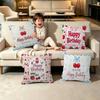Pink Cherry Cherries Butterfly Pillow Case Plush Fabric Soft Double Sided Print Sofa Cushion Cover Throw Pillow Covers