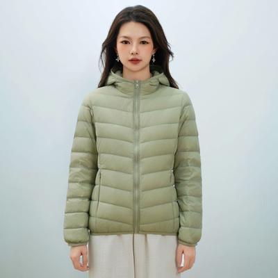 Vêtements pour femmes automne et hiver nouveau nouveau norme nationale 90 duvet veste légère en duvet manteau simple pour femmes avec capuche