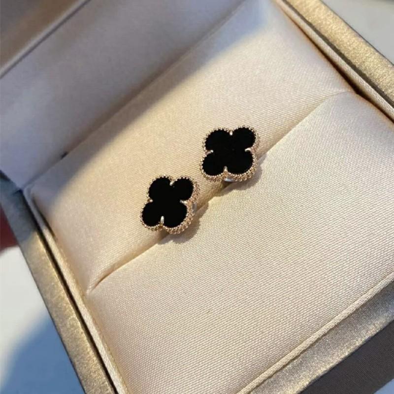 

Серьги Red Clover Роскошные серьги премиум-класса с эффектом «чувство» Серьги из титановой стали без потери цвета Женские серьги чёрный